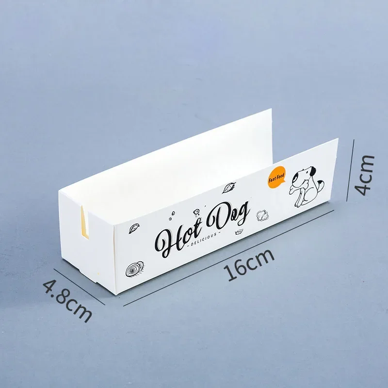 100pcs Disposable Hot Dog Paper Boxes, Food Serving Trays for Parties, Catering, Events, and Takeout, Eco-Friendly Disposable Tableware for Snacks and Meals - 图片 4