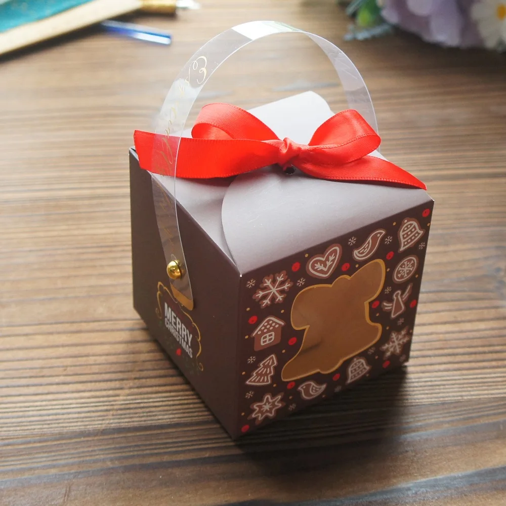 12PCS Christmas Paper Gift Boxes with Window and Handle, Festive Candy, Soap, Candle, Cookie or Small Gift Packaging, Holiday Party Favors, Decorative Seasonal Boxes, Factory Direct Supply - 图片 9