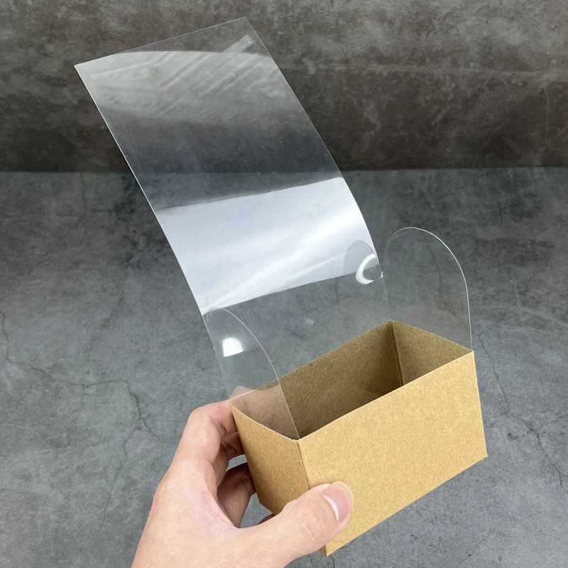 50pcs Kraft Paper Sandwich and Burger Takeout Boxes, Disposable Toast, Donut, Bread, Hamburger Packaging Containers, Oilproof Paper Trays for Bakery, Pastry, Party, Catering, Wedding Food Service 5