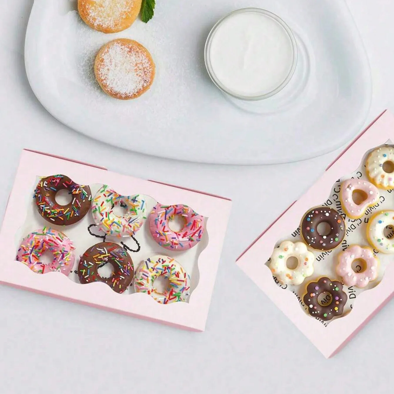 50PCS Kraft Paper Gift Boxes with Transparent Window – Rectangular Packaging for Cake, Candy, Chocolate, Jewelry, Wedding Favors, Bakery Display, Party Supplies, Twine & Tag Set 8