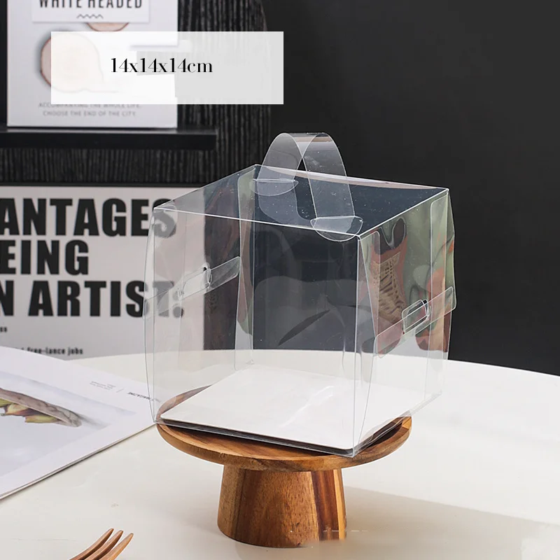 50pcs Transparent Cake Boxes with Handles, Plastic Cupcake and Chocolate Gift Boxes, Mini Sweet Packaging Supplies for Wedding Favors, Desserts, Pastries, Birthday and Event Gifts