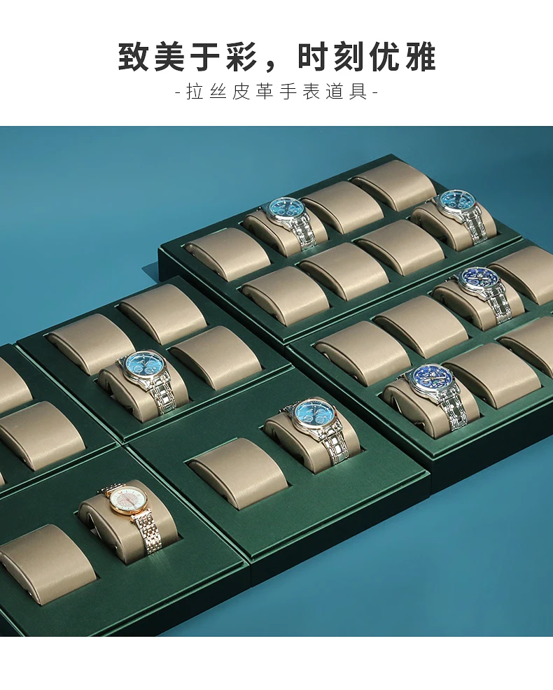 Stackable 2/4/6 Grid Watch Display Stand with Adjustable Cushions for Watches, Bracelets & Bangles – Professional Jewelry Organizer for Store Showcase, Countertop or Home Collection Display