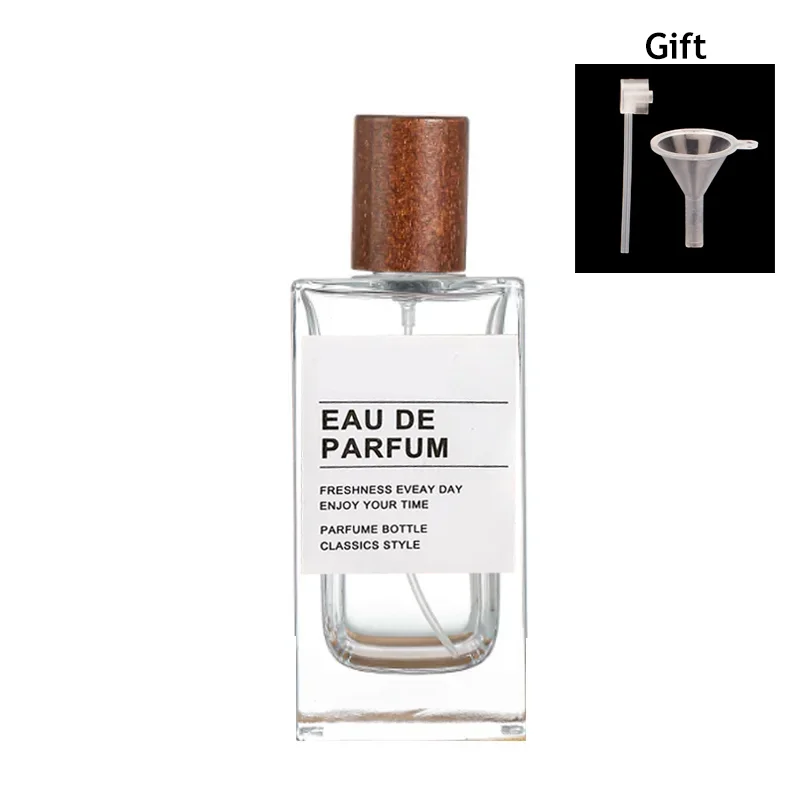 30ml & 50ml Refillable Flat Square Glass Perfume Bottles – Portable Travel Cosmetic Spray Containers with Replacement Wooden Caps, Empty Reusable Fragrance and Essential Oil Storage - 图片 9