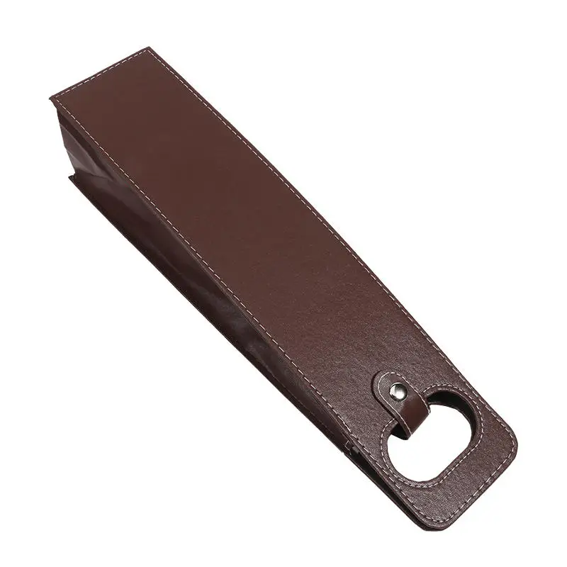 Luxury Reusable PU Leather Wine Tote Carrier – Portable Champagne & Wine Gift Bag for Wedding, Party, or Picnic, Elegant Single Bottle Holder with Handle, Waterproof & Durable Design - 图片 7