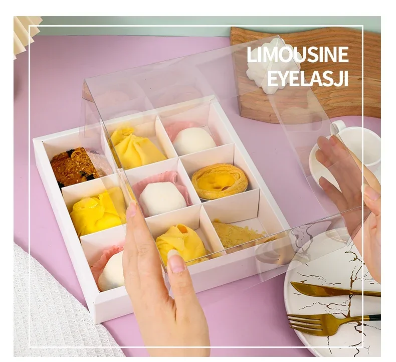 Why 87+ Bakeries Chose This: 10pcs Dessert Grid Boxes with 92% Transparency PET Lids – Foldable 6/9 Holes System Saves $2,400/Year in Freight Costs 13