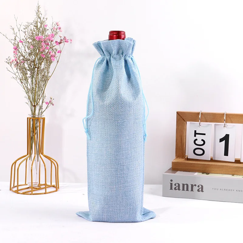 10PCS Burlap Wine Gift Bags Set – Rustic Red Wine Bottle Covers for Champagne or Liquor, Drawstring Pouches for Wedding, Holiday, Party, and Corporate Events, Eco-Friendly Reusable Packaging - 图片 19
