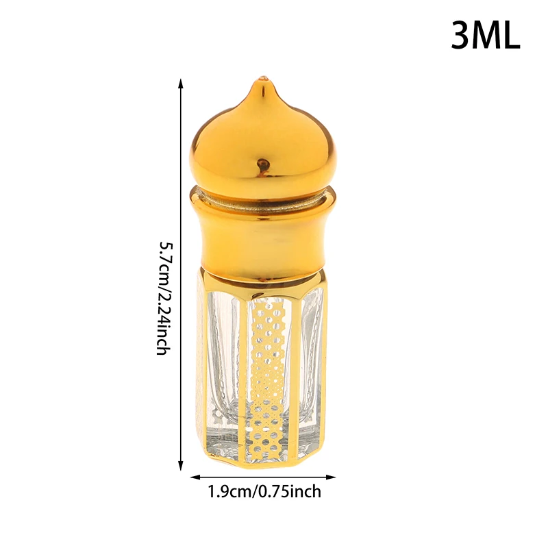 3/6/15ml Gold Mini Glass Roller Bottles, Refillable Travel Perfume & Essential Oil Containers, Octagon Roll-On Bottles for DIY Fragrance, Beauty Oil, Aromatherapy, Portable Cosmetic Sub-Bottles - 图片 7