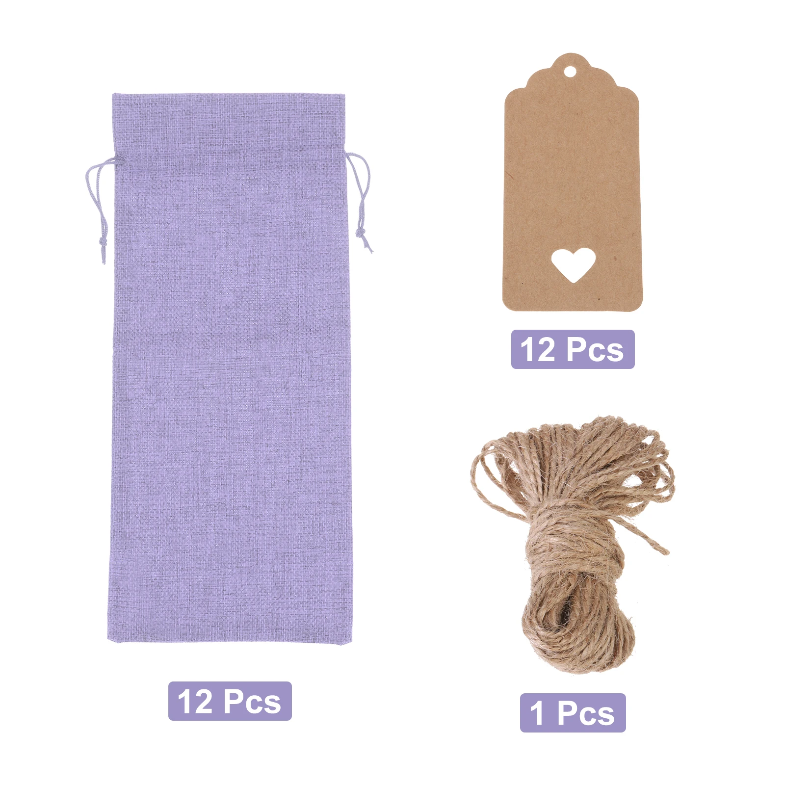 12pcs Burlap Wine Bags with Drawstrings, Reusable Gift Bag Pouches with Tags, Durable Wine Bottle Packaging for Weddings, Christmas, Parties, Home Storage, and Holiday Gift Wrapping - 图片 16