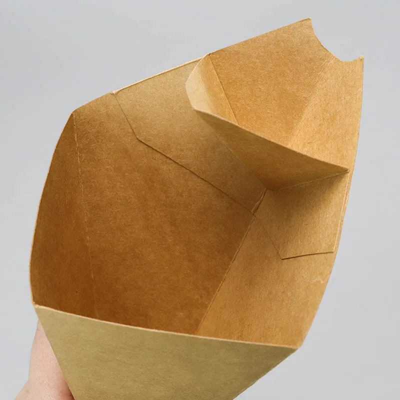 50pcs Disposable Kraft Paper French Fries Boxes, Fast Food Takeout Containers for Chicken, Popcorn, Nuggets, Fries, Snack Serving, Eco-Friendly, Disposable Paper Food Holders for Parties, Catering, Restaurants - 图片 4