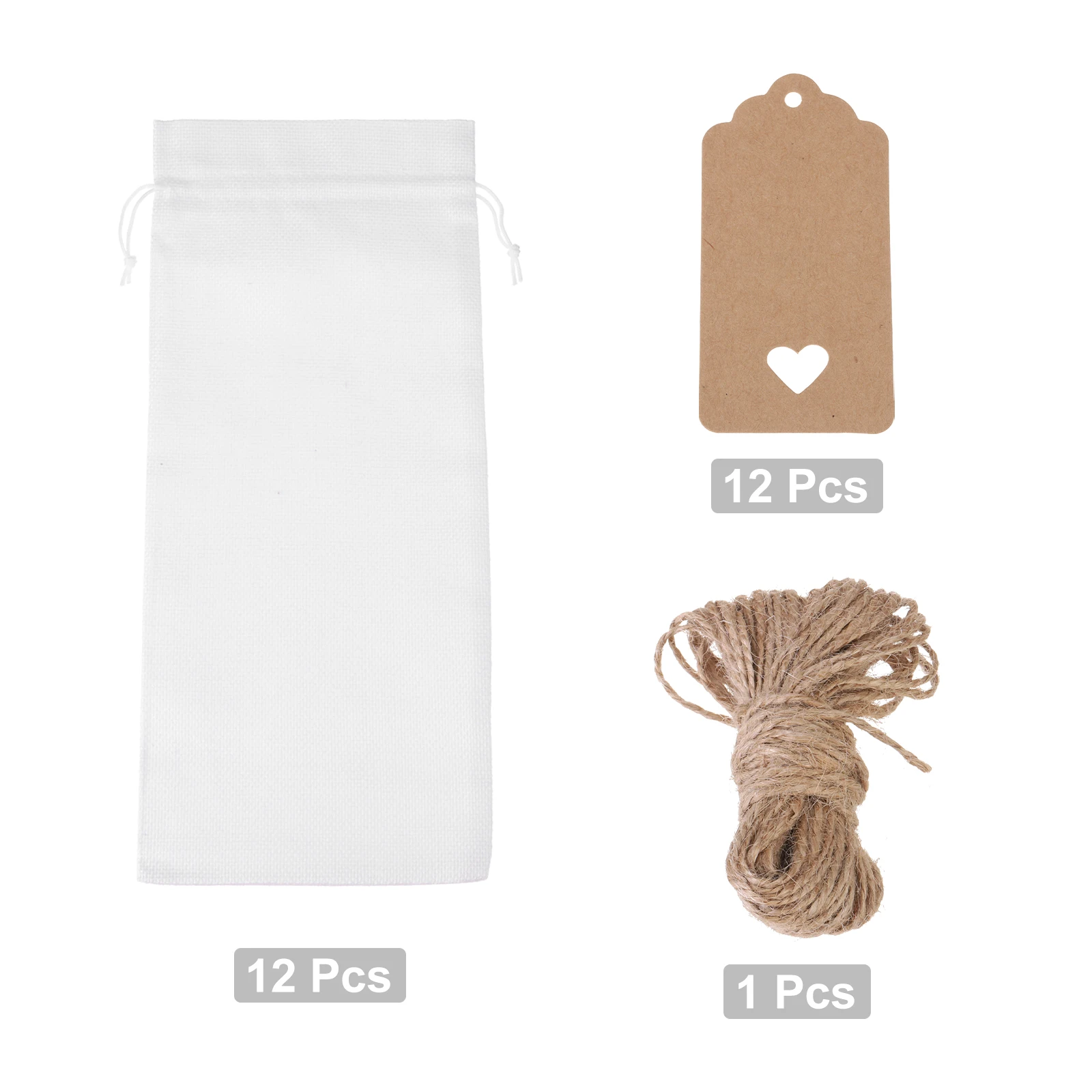 12pcs Burlap Wine Bags with Drawstrings, Reusable Gift Bag Pouches with Tags, Durable Wine Bottle Packaging for Weddings, Christmas, Parties, Home Storage, and Holiday Gift Wrapping - 图片 17