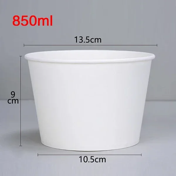 50Pcs Disposable Paper Bowls Eco-Friendly Round Food Containers with Lids, Takeaway Salad Soup Rice Noodle Lunch Packaging Boxes for Restaurants, Picnics, Catering, Fast Food and Party Use - 图片 11