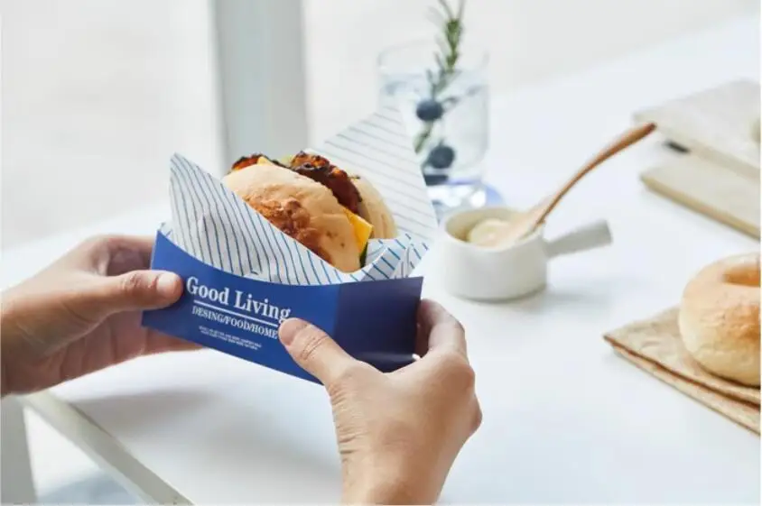 50pcs Sandwich Packaging Boxes, Hamburger, Toast & Bread Paper Trays, Disposable Food Wrapping Bags for Takeout, Party, Bakery, Restaurant, Breakfast, Lunch, Catering, Snack Packaging 1