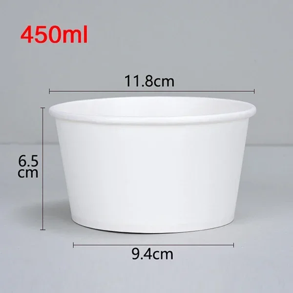 50Pcs Disposable Paper Bowls Eco-Friendly Round Food Containers with Lids, Takeaway Salad Soup Rice Noodle Lunch Packaging Boxes for Restaurants, Picnics, Catering, Fast Food and Party Use - 图片 10