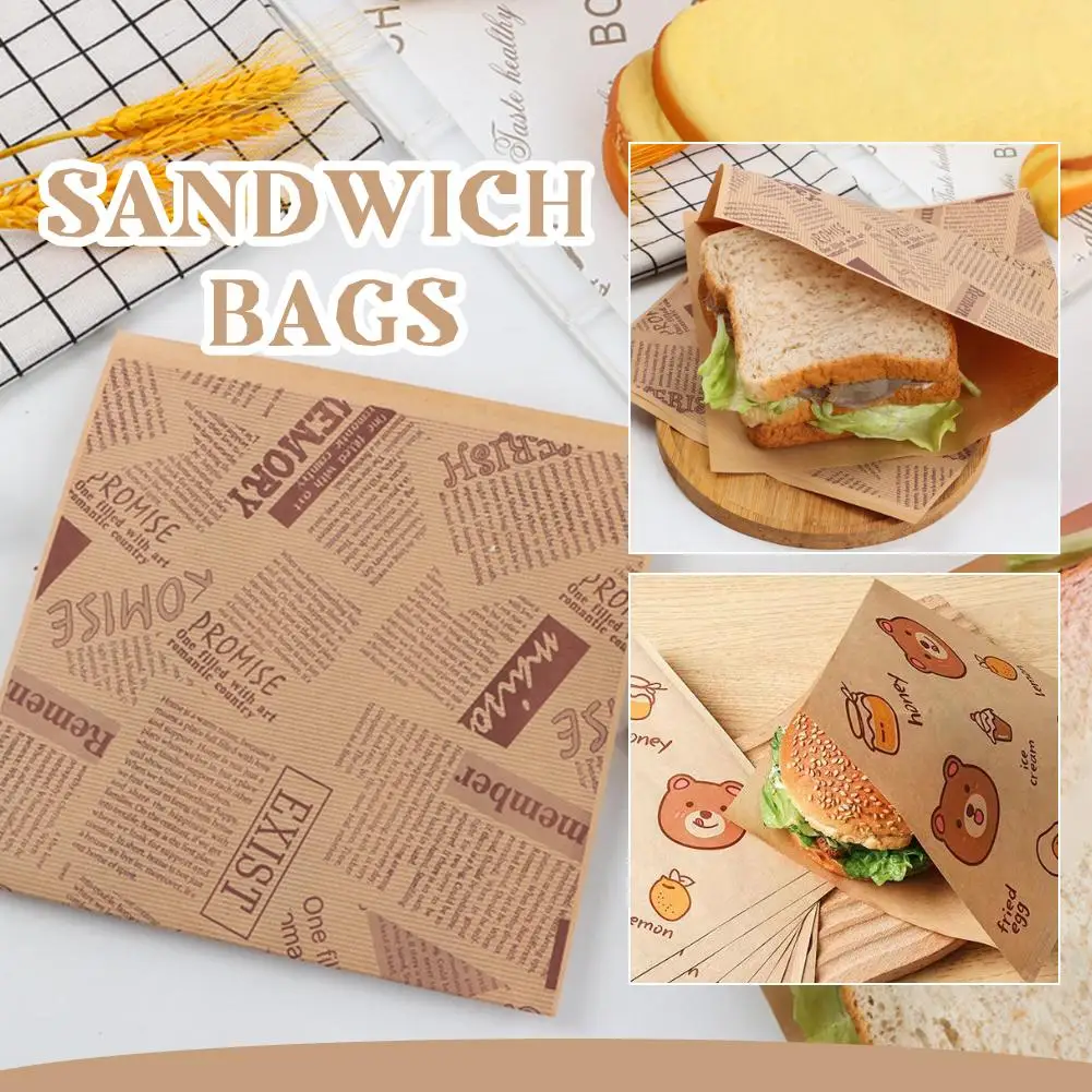 Food-Grade Greaseproof Parchment Paper Sheets for Burgers, Sandwiches, Fast Food Packaging, Bakery Liner Rolls, Brown Disposable Non-Stick Food Wrapping Paper – 100 Sheets Set