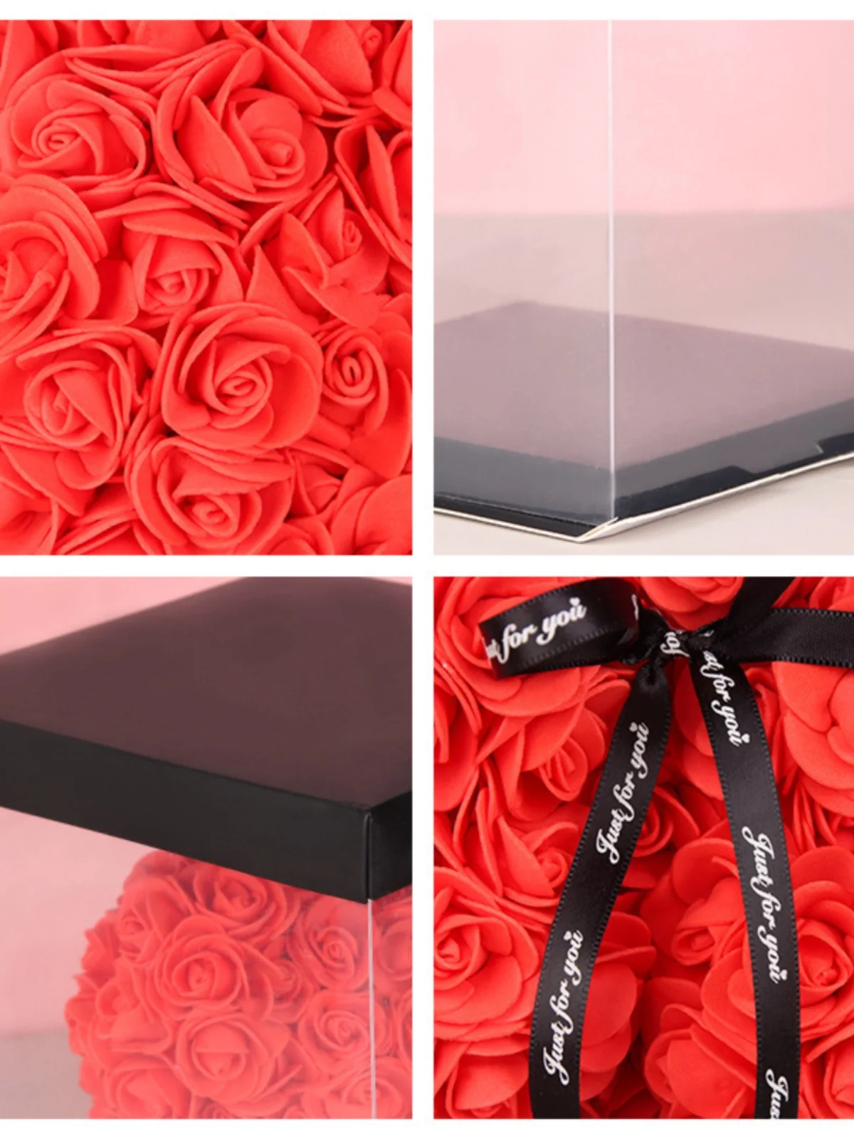 Handmade DIY Eternal Rose Bear Kit, Creative Foam Flower Head Material Set for Crafting, Romantic Wedding Proposal, Birthday, Engagement, Valentine’s Day, Small Gift Box for Women - 图片 4