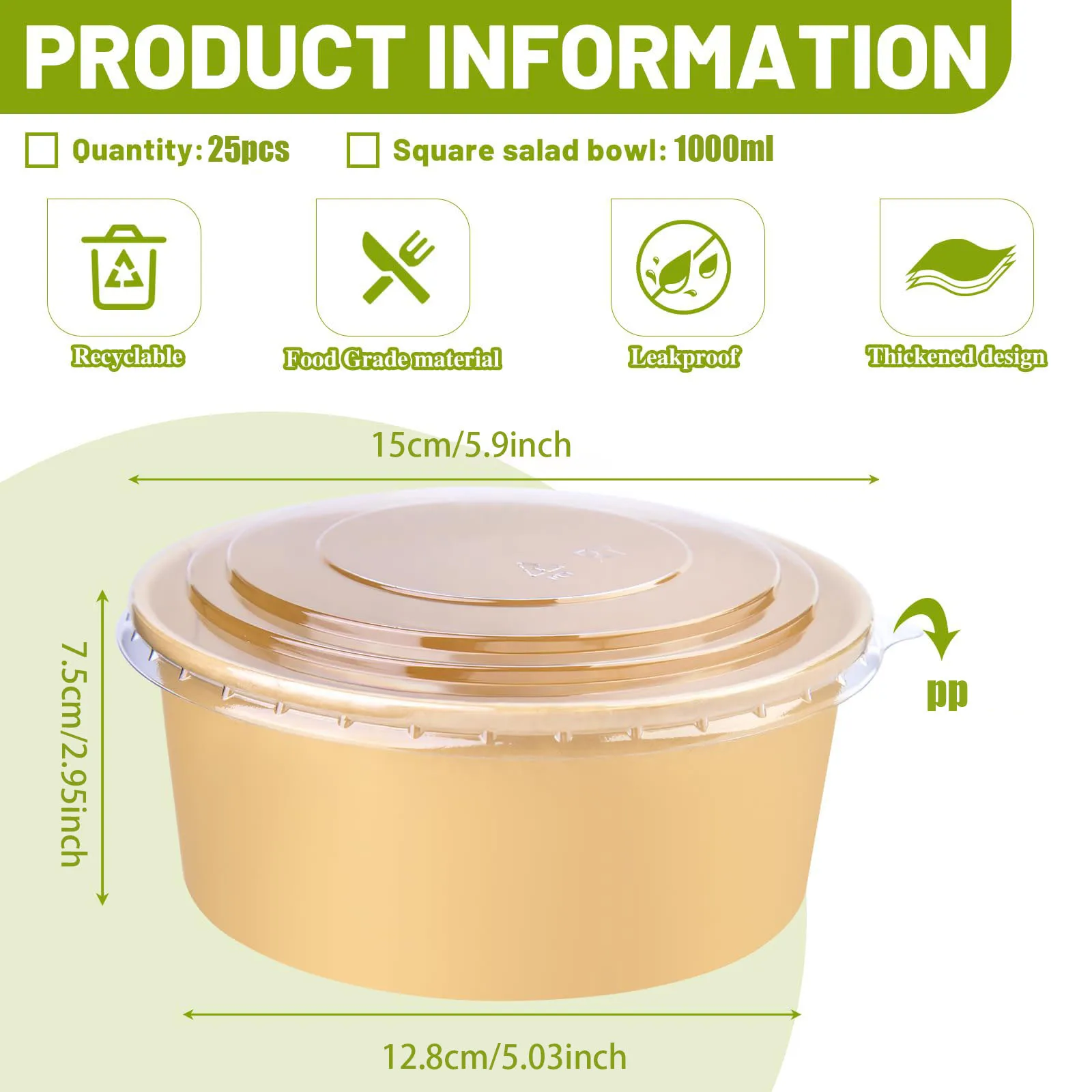 25PCS Kraft Paper Lunch Box with Lid, Square Disposable Food Containers, Eco-Friendly Salad Bowl Takeout Packaging Box for Snacks, Picnic, Meal Prep, Catering, Parties, Household Storage - 图片 7