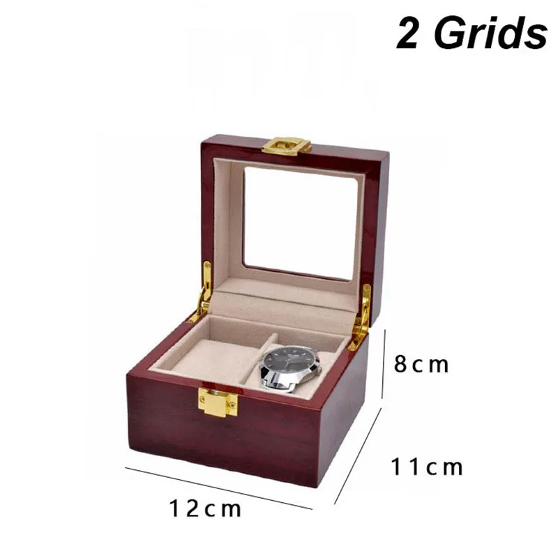 Wooden Watch Storage Box with 1/2/3/5/6/10/12 Slots, Piano-Bake-Paint Finish, Jewelry Organizer for Men & Women, Travel and Home Display Case for Watches, Bracelets, Small Gifts, Elegant MDF Construction - 图片 14