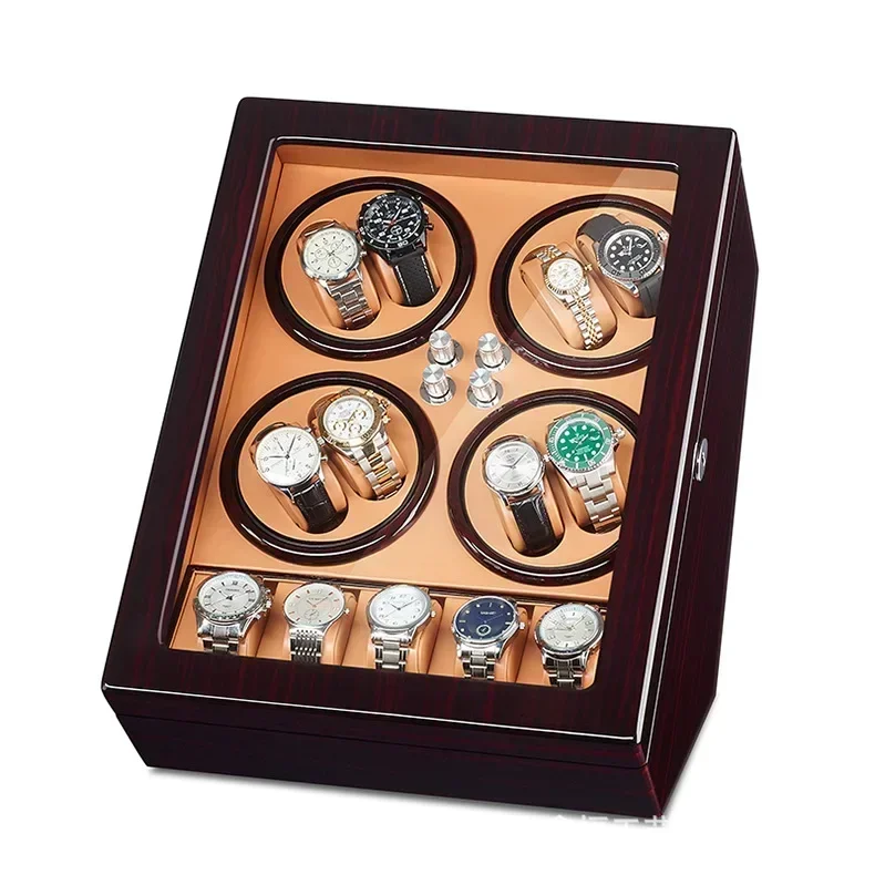 Luxury 8+5 Slot Automatic Watch Winder Box for Mechanical Watches, Rotating Clock Storage Cabinet with Silent Motor, Adjustable Rotation Modes, LED Display, Secure Organizer for Watch Collection - 图片 9