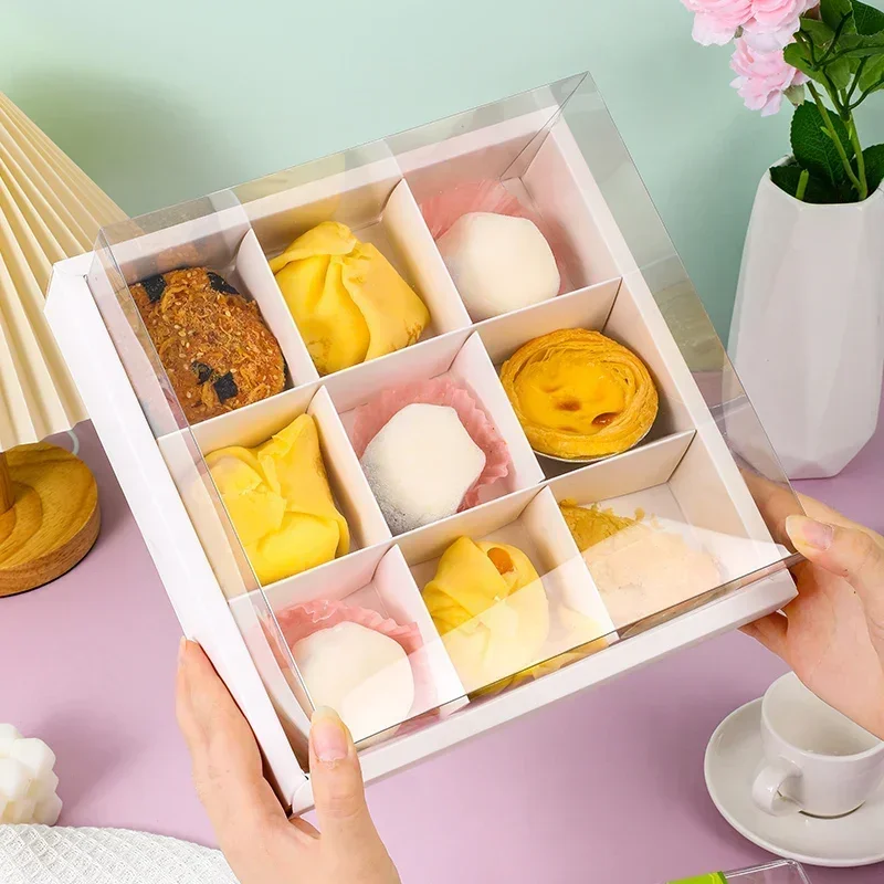 Why 87+ Bakeries Chose This: 10pcs Dessert Grid Boxes with 92% Transparency PET Lids – Foldable 6/9 Holes System Saves $2,400/Year in Freight Costs