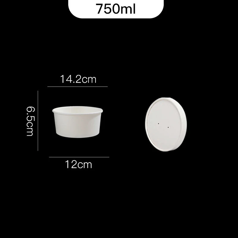 20Pcs Disposable Round Paper Lunch Box with Lid, Eco-Friendly Bento Food Storage Containers for Salad Fruit Cake Dessert Meal Prep Takeout Kitchen Party Use - 图片 13