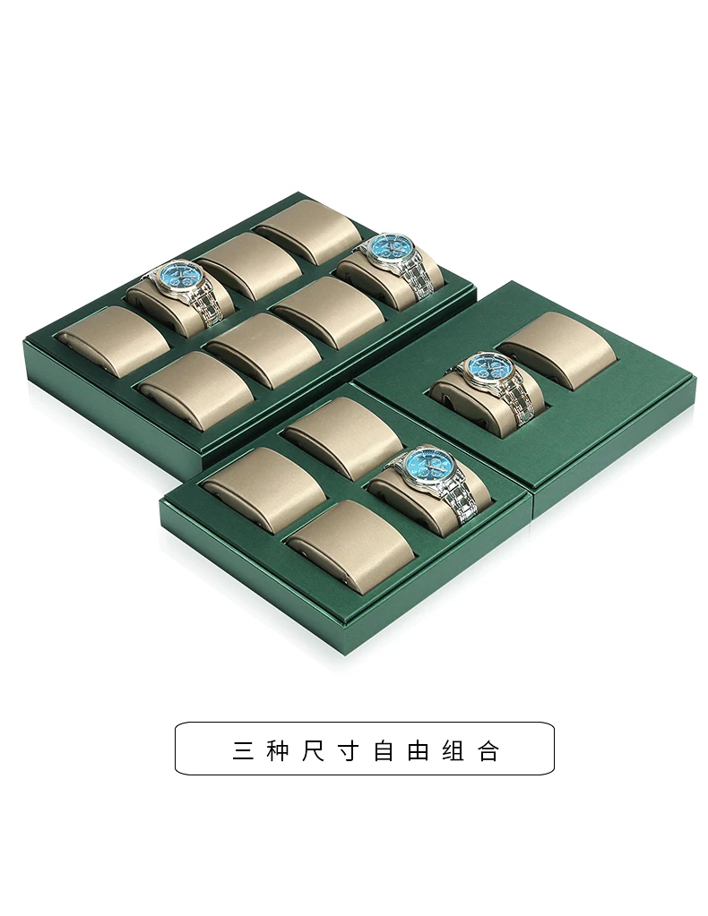 Stackable 2/4/6 Grid Watch Display Stand with Adjustable Cushions for Watches, Bracelets & Bangles – Professional Jewelry Organizer for Store Showcase, Countertop or Home Collection Display 2