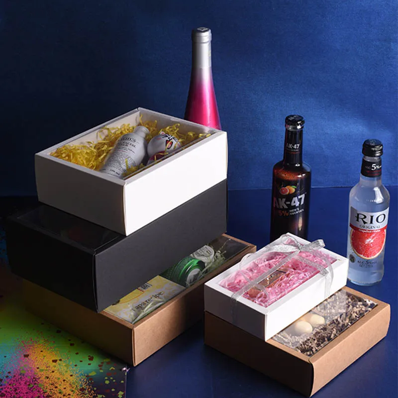 10Pcs Transparent Kraft Paper Gift Boxes with Clear Window, Multi-Size DIY Packaging for Handmade Soap, Jewelry, Candy Wrapping, Cookies, Cake, Bread, Party Decorations and Wedding Favor Display 4