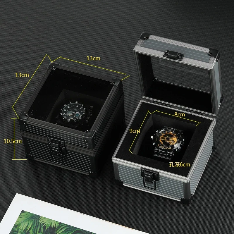 Aluminum Watch Display Case with 1/3/5 Slots, Portable Suitcase Organizer for Men & Women, Multifunctional Clock Storage Box, Watch Stand Holder, Jewelry Storage and Travel Case with Secure Compartments