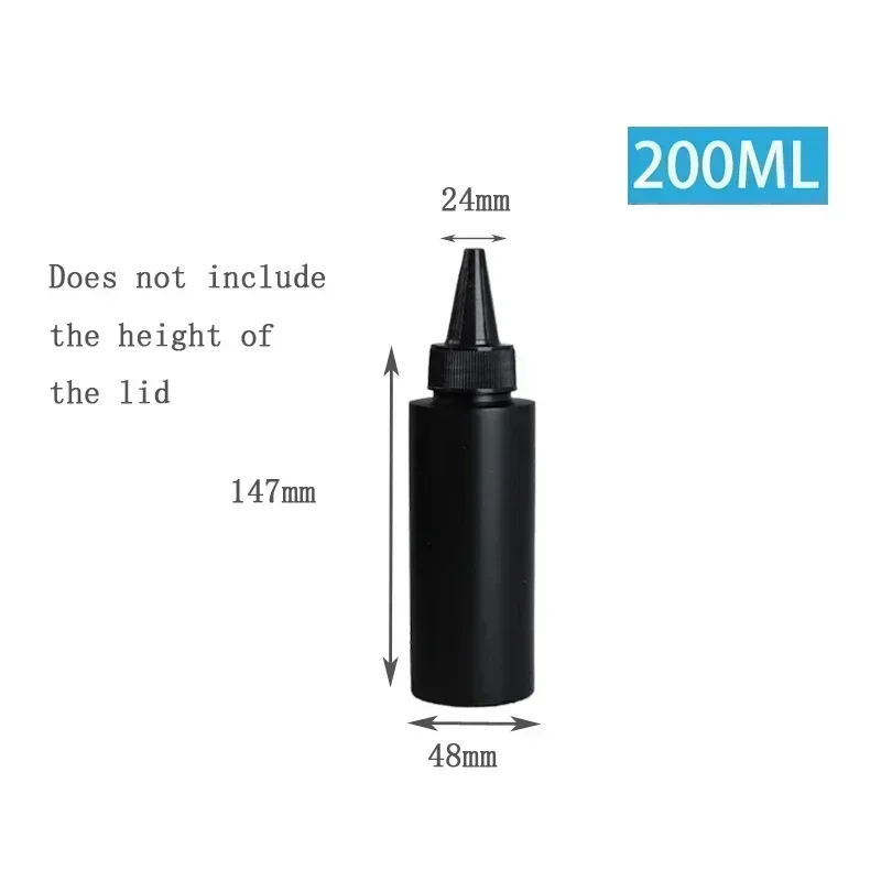 10pcs HDPE Black Plastic Squeeze Bottles with Caps – 30ml to 500ml Refillable Containers for Glue, Oil, Pigment, and DIY Liquids, Reusable Portable Bottles for Crafts, Kitchen, and Small Business Packaging - 图片 10