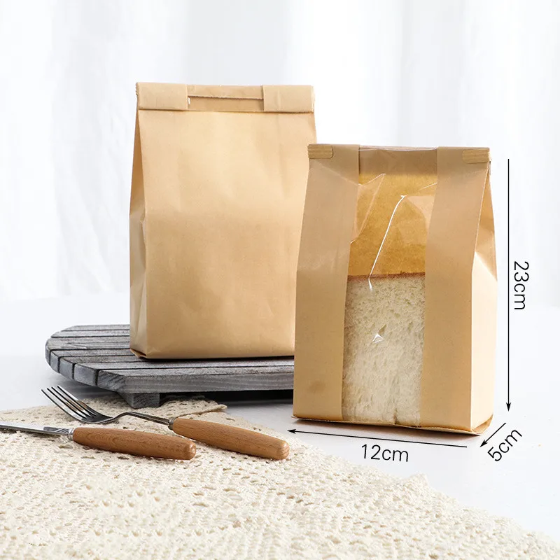 500PCS Kraft Paper Bread Loaf Bags with Clear Window and Tin Tie Closure, Extra Large Brown Bakery Packaging Bags for Coffee, Cookies, Pastries, Granola, Candy, Popcorn, Sandwiches and Gift Treats - 图片 10