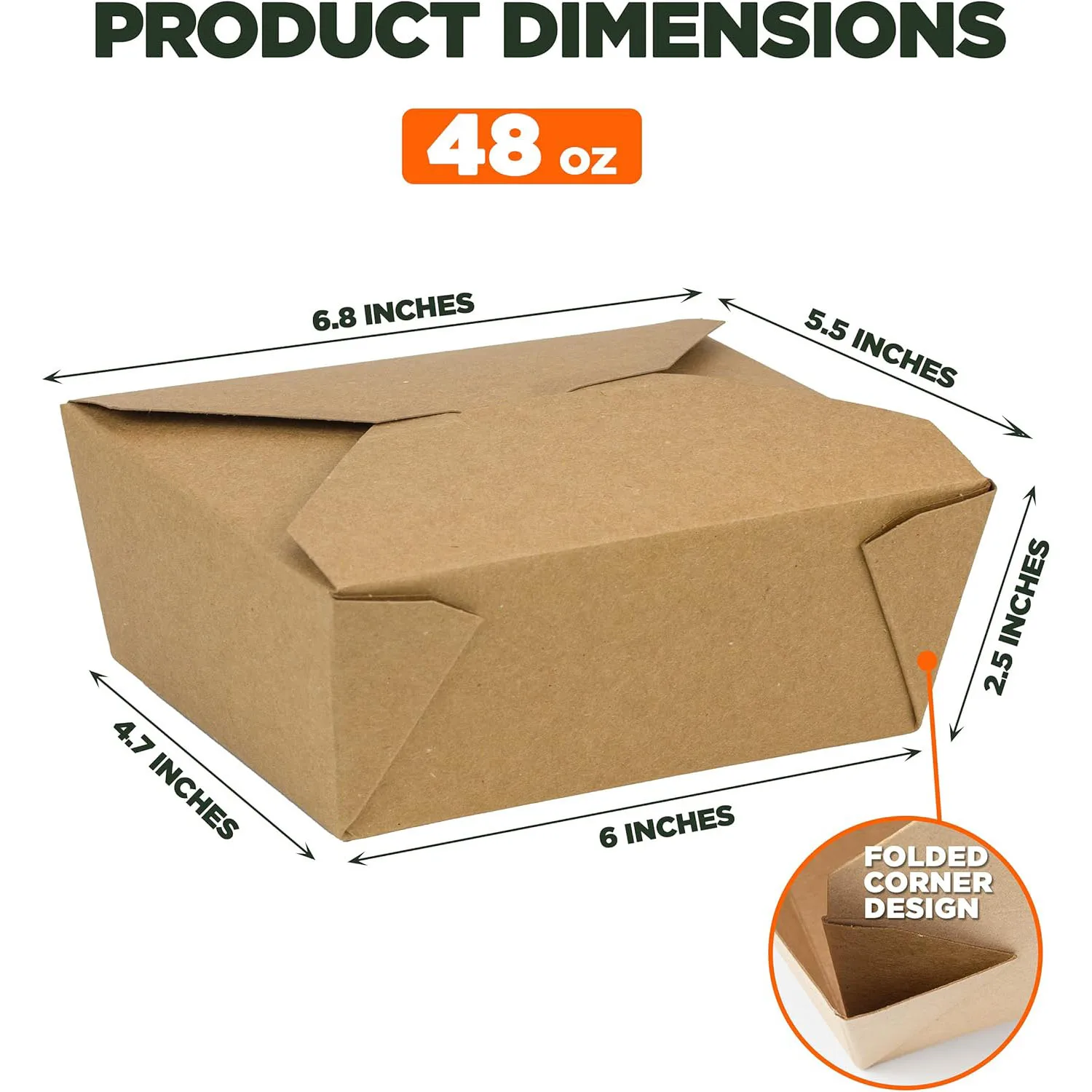 Multi-Pack Disposable Kraft Paper Food Boxes, Leakproof and Greaseproof Takeout Containers for Restaurants, Catering, Food Service, Parties, and Home Use - 图片 2