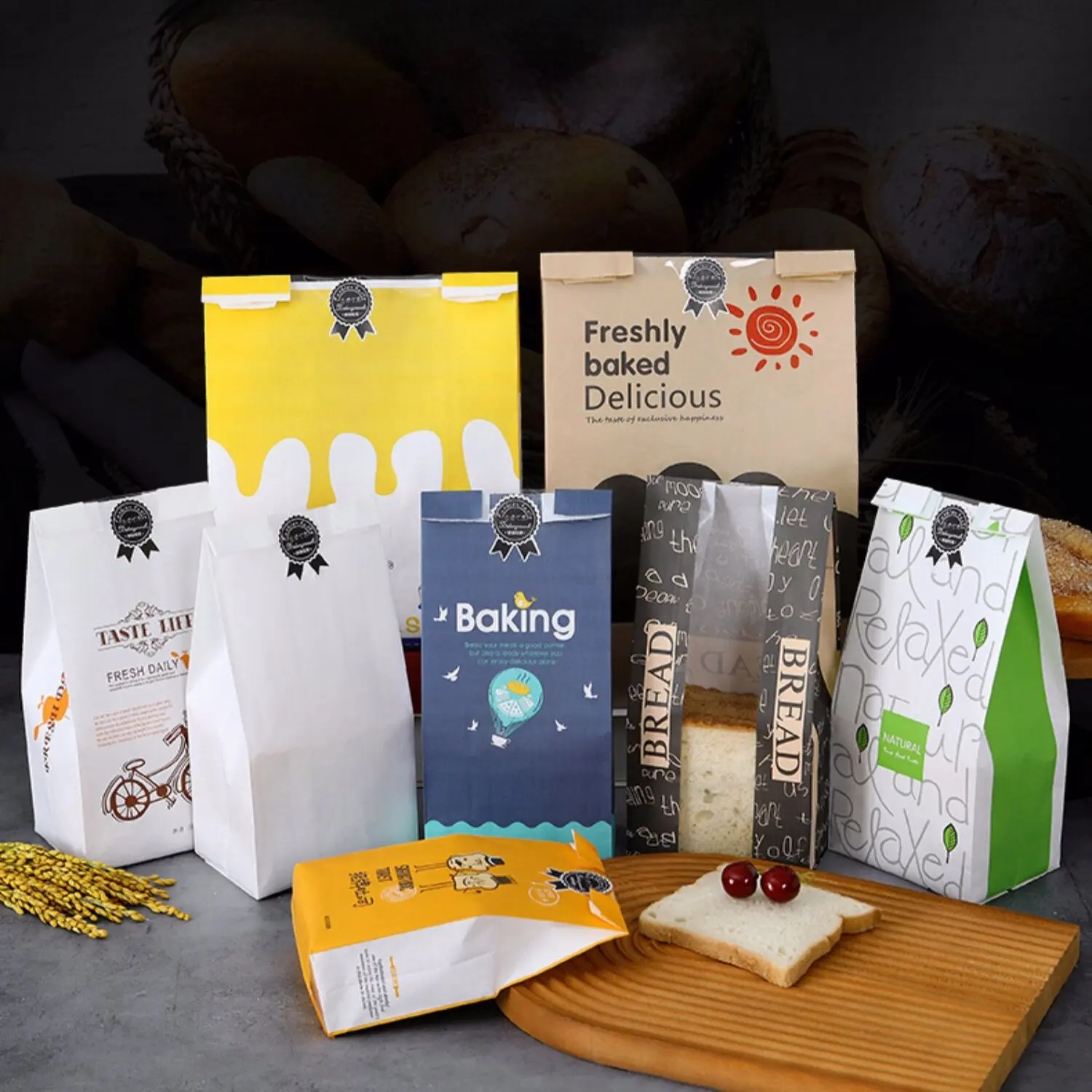 50 Pack Kraft Paper Bread Bags with Clear Window – Oil-Resistant Bakery Packaging Pouches for Toast, Breakfast, Cookies, and Party Food Supplies in Multiple Sizes 8