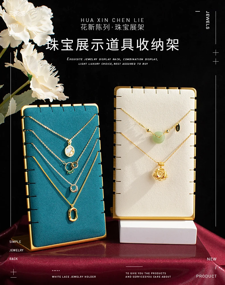 Velvet Metal Necklace Holder Display Stand – Elegant Pendant Show Shelf for Jewelry Packaging and Display, Velvet-Coated Metal Rack for Retail, Boutique, and Exhibition Counter Decoration Velvet Metal Necklace Holder Display Stand – Elegant Pendant Show Shelf for Jewelry Packaging and Display, Velvet-Coated Metal Rack for Retail, Boutique, and Exhibition Counter Decoration