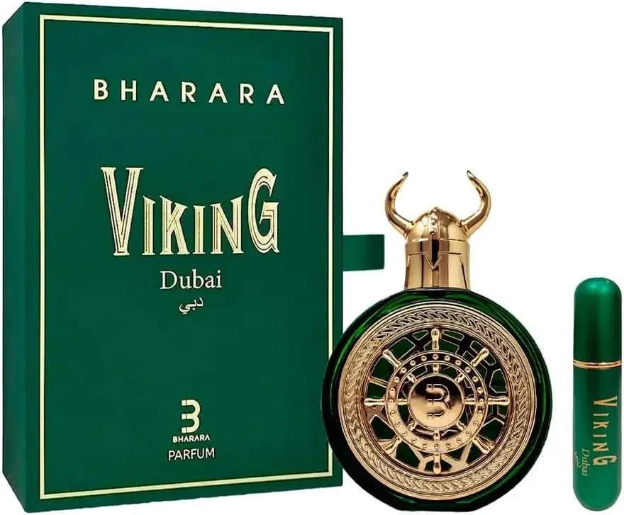 3.4oz Viking Dubai Unisex Perfume Bottle with Gift Box, Refillable Glass Atomizer Spray Container, Portable Travel Sub-Bottle for Fragrance, Essential Oils, DIY Perfume, Luxury Packaging, NEW IN BOX - 图片 2