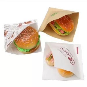 100 Pieces Triangular Kraft Paper Bags 15x15cm for Donuts, Sandwiches, Bread, Bakery Snacks, Open Top Greaseproof Food Packaging Bags, Durable, Leak-Resistant, Perfect for Kitchen & Parties