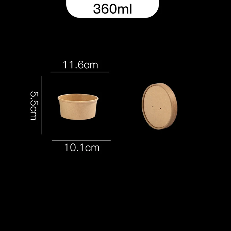 20Pcs Disposable Round Paper Lunch Box with Lid, Eco-Friendly Bento Food Storage Containers for Salad Fruit Cake Dessert Meal Prep Takeout Kitchen Party Use - 图片 8