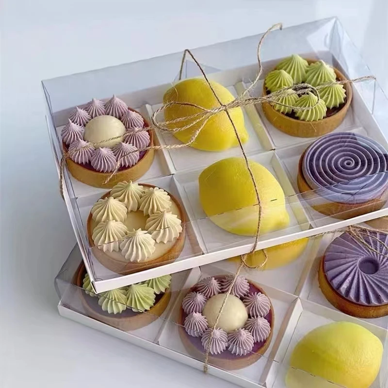 5 Pcs Transparent Mousse Cake Packaging Boxes – Clear Pastry Containers for Afternoon Tea, Dessert Display, Birthday Celebrations, Wedding Parties, and Elegant Bakery Gift Presentation - 图片 2
