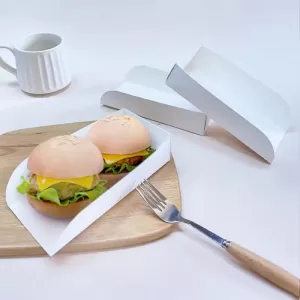 50pcs Mini Hamburger Paper Boxes, Pancake, Toast & Sandwich Bread Holders, Disposable Snack & Street Food Packaging Boxes, Takeout Containers for Festivals, Parties, Cafes, Restaurants