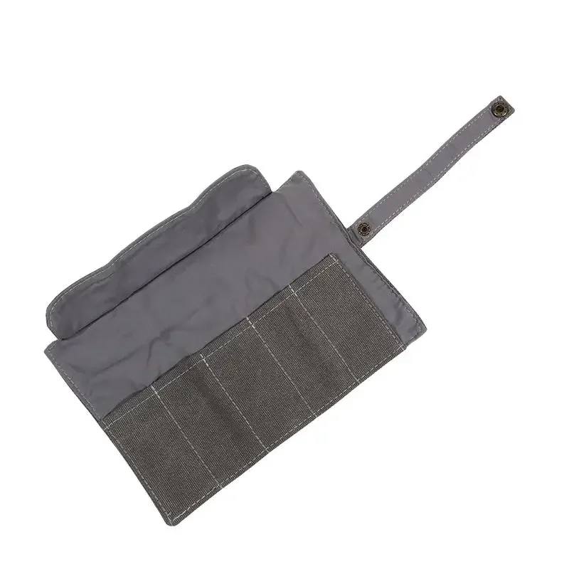 Premium Canvas Watch Band Roll Organizer with 5 Individual Slots, Portable Travel Storage Case for Smart Watches and Straps, Durable Anti-Slip Wristwatch Bag for Secure On-the-Go Protection 27