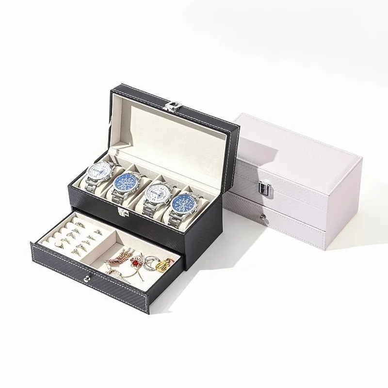 12-Slot PU Leather Lockable Watch Storage Box with Two-Tier Organizer, Secure Jewelry Display Drawer Case for Men and Women Featuring Soft Interior, Elegant Travel and Home Storage Solution for Luxury Accessories 13