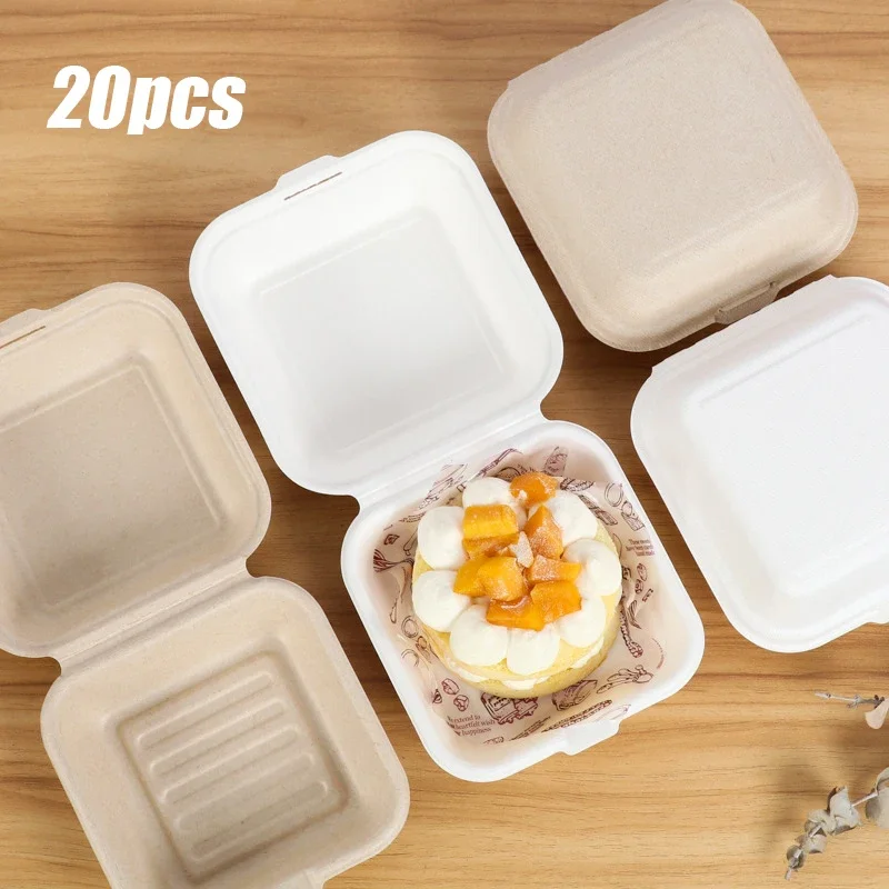 10/20pcs Disposable Bento Lunch Boxes with Lids, Microwavable Food Containers for Salad, Burger, Cake, Snacks, Meal Prep, Takeout, Plus 140pcs Round Paper Doilies for Fried Food, Baking, Party Serving 7