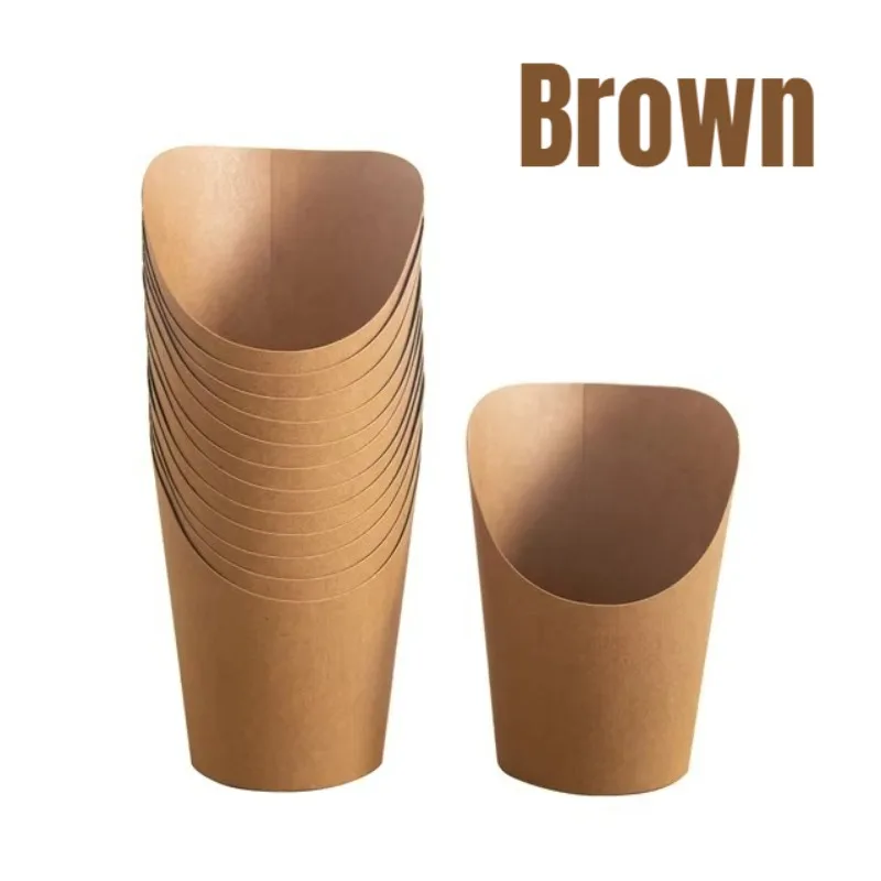 25/50PCS Kraft Paper French Fry Cups, Disposable Waffle and Charcuterie Snack Holders, Hand-Held Snack Packaging Boxes for Party, Wedding, Birthday, Catering, and Takeout - 图片 8
