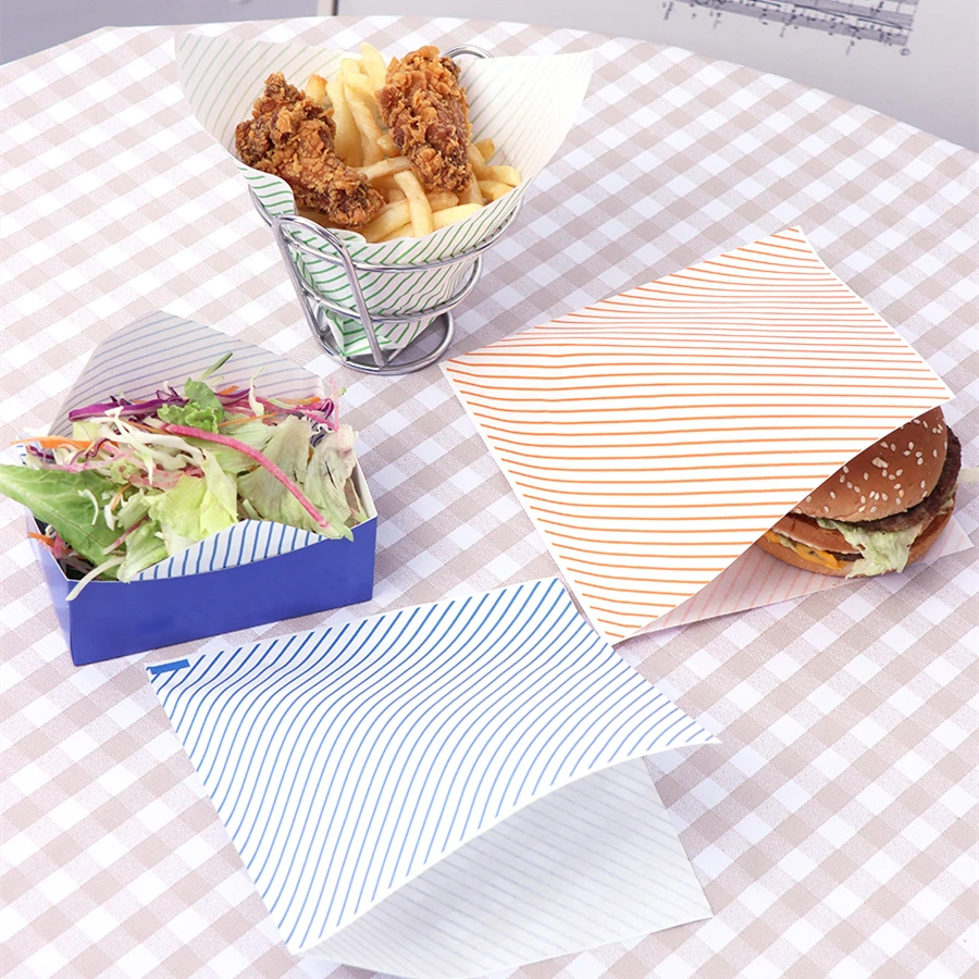 Sandwich & Hamburger Packaging Paper Boxes, Oilproof Burger, Fries, Donut Wrapping Bags, Baking Accessories, Disposable Food Packaging for Takeout, Cafes, Restaurants, Parties, 50pcs/100pcs - 图片 5
