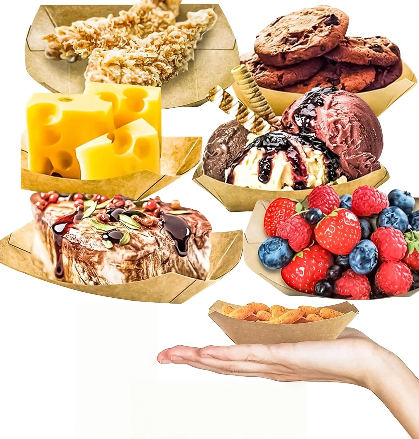 20/50/100 Pack Disposable Food Trays for Parties Festivals Birthday Events Catering Use, Waterproof and Oil-Resistant Snack Boxes Ideal for Hot Dogs Fries Snacks Serving - 图片 3