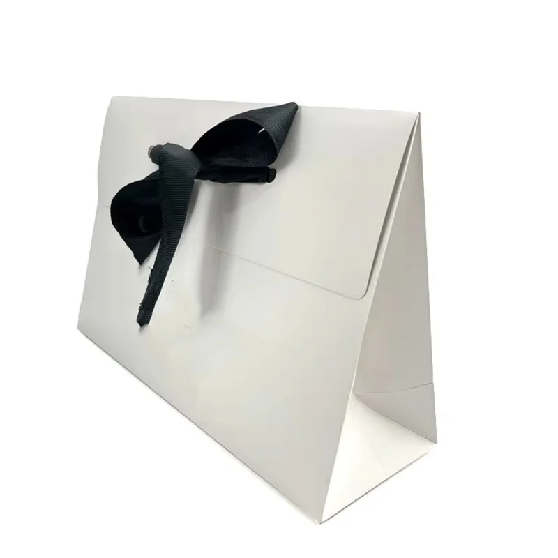 Wholesale 500pcs Custom Logo Ribbon Gift Boxes – Luxury Foldable Paper Packaging for Banquets, Weddings, and Premium Events – Matte or Glossy Coated Cardboard Box for Special Occasions 2