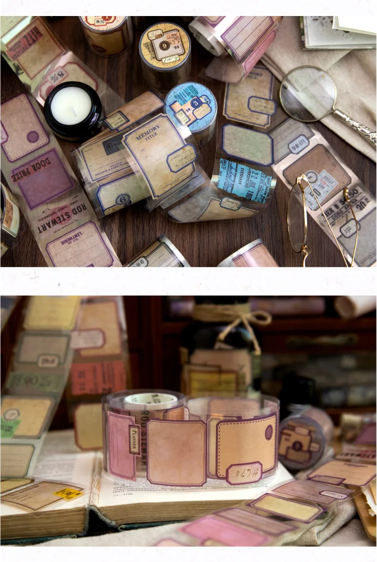 2m Decorative Washi Tape Roll for Scrapbooking, Stickers & Label Markers, Adhesive DIY Journal Tape for Diary Album & Crafts, Handmade Decorative Masking Tape for Junk Journal and Art Projects 6