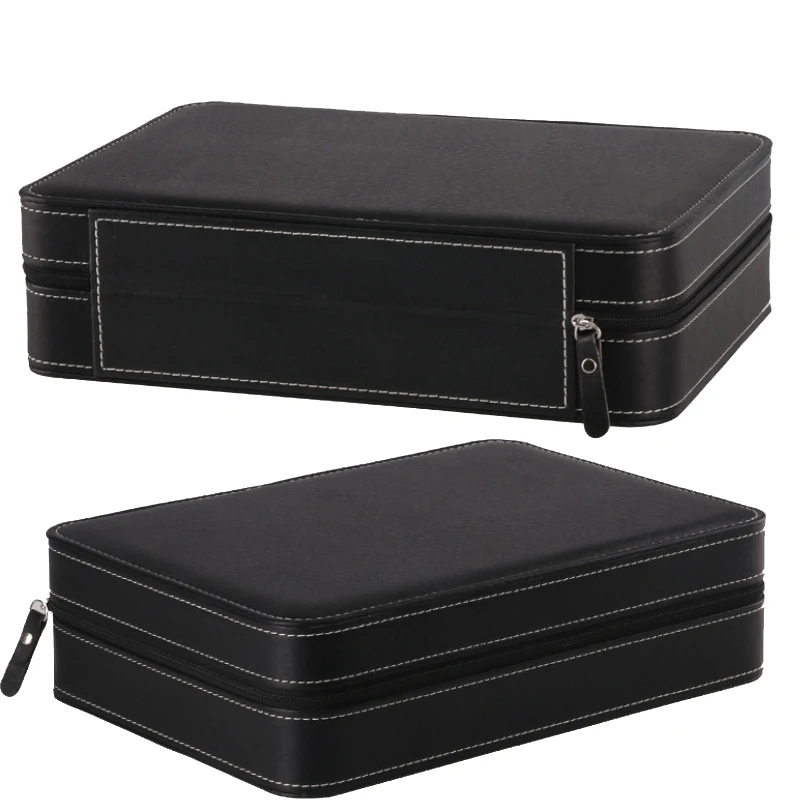 Premium Multifunctional Watch & Bracelet Organizer Suitcase with Zipper, 2/4/6/8/10/12 Slots Portable Travel Case for Men & Women, Soft Velvet Interior, Secure Leatherette Exterior, Display and Storage Box, Stylish Luxury Watch Holder