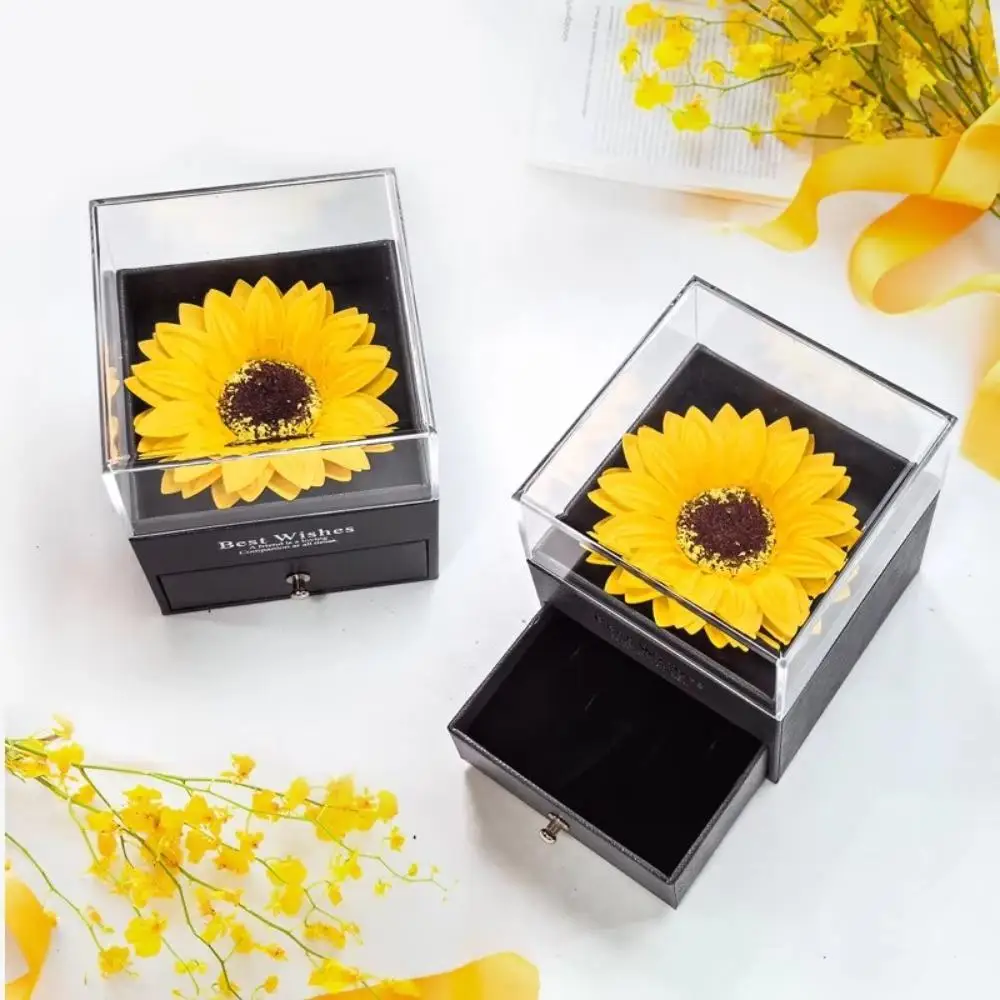 Stainless Steel Sunflower Necklace with Gift Box | Cubic Zirconia “I Love You Sunshine” Jewelry Packaging Box for Birthday Wedding Proposal Romantic Gift Presentation Stainless Steel Sunflower Necklace with Gift Box | Cubic Zirconia “I Love You Sunshine” Jewelry Packaging Box for Birthday Wedding Proposal Romantic Gift Presentation