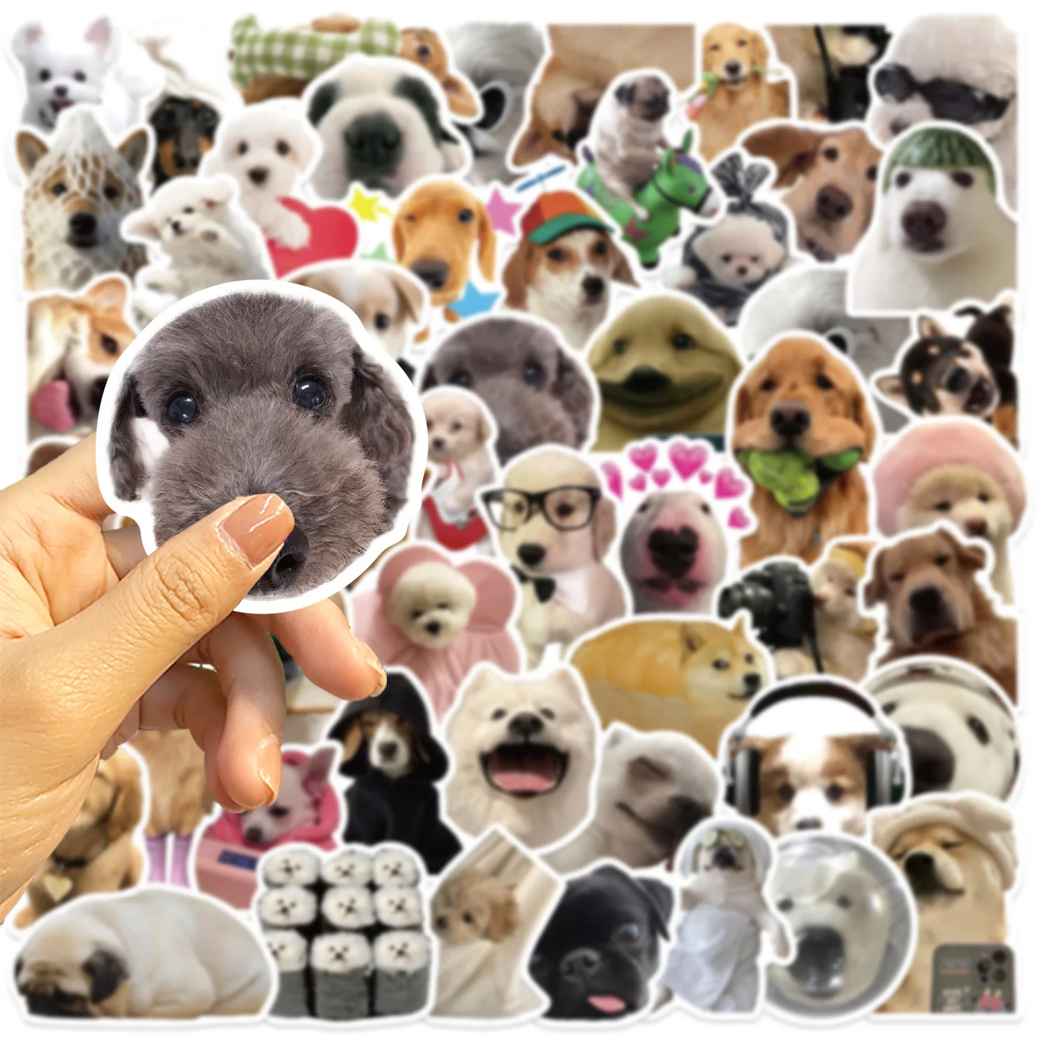 10/50PCS Cute Funny Dog MEME Graffiti Stickers Vinyl Waterproof Decorative Packaging Decals for Phone, Laptop, Guitar, Notebook, Suitcase, Cup, Kids Toys – Durable PVC Dog Design Sticker Set 2