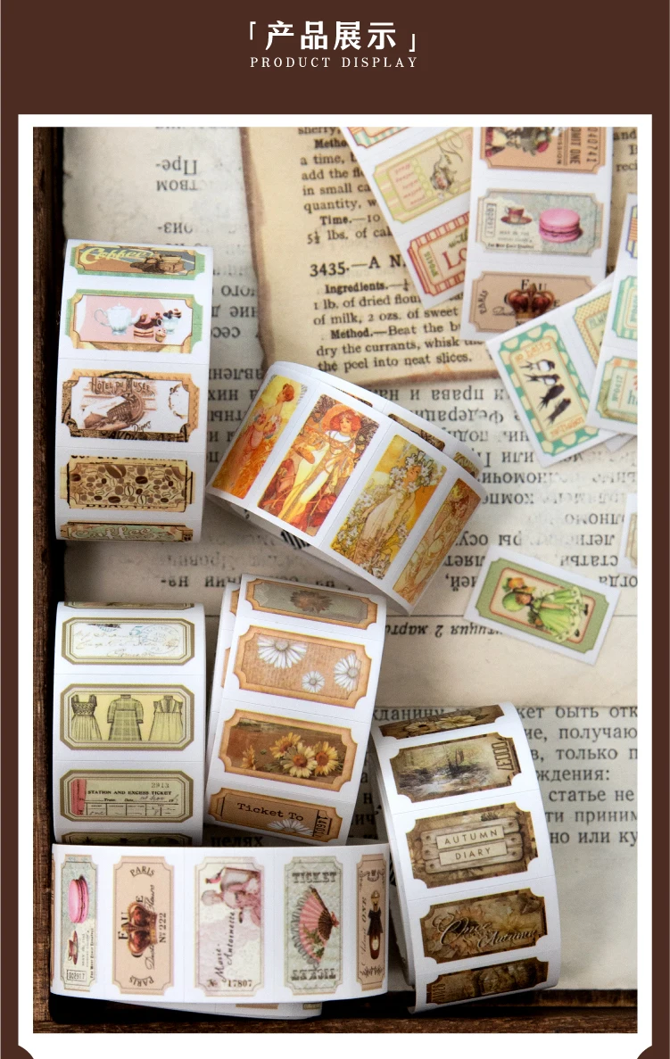 25mm x 2m Vintage Letter Washi Tape, 35cm Pattern Repeat — Retro Decorative Masking Tape for DIY Scrapbooking, Junk Journals, Planner Labeling, Craft Stickers, Gift Wrap and Handmade Stationery Packaging 5