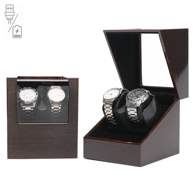 Luxury Wooden Single Automatic Watch Winder with Silent Mabuchi Motor, Glass Display Case, Battery or Adapter Powered Storage Box, Elegant Rotation Shaker for Mechanical Timepieces and Safe Jewelry Holder - 图片 14